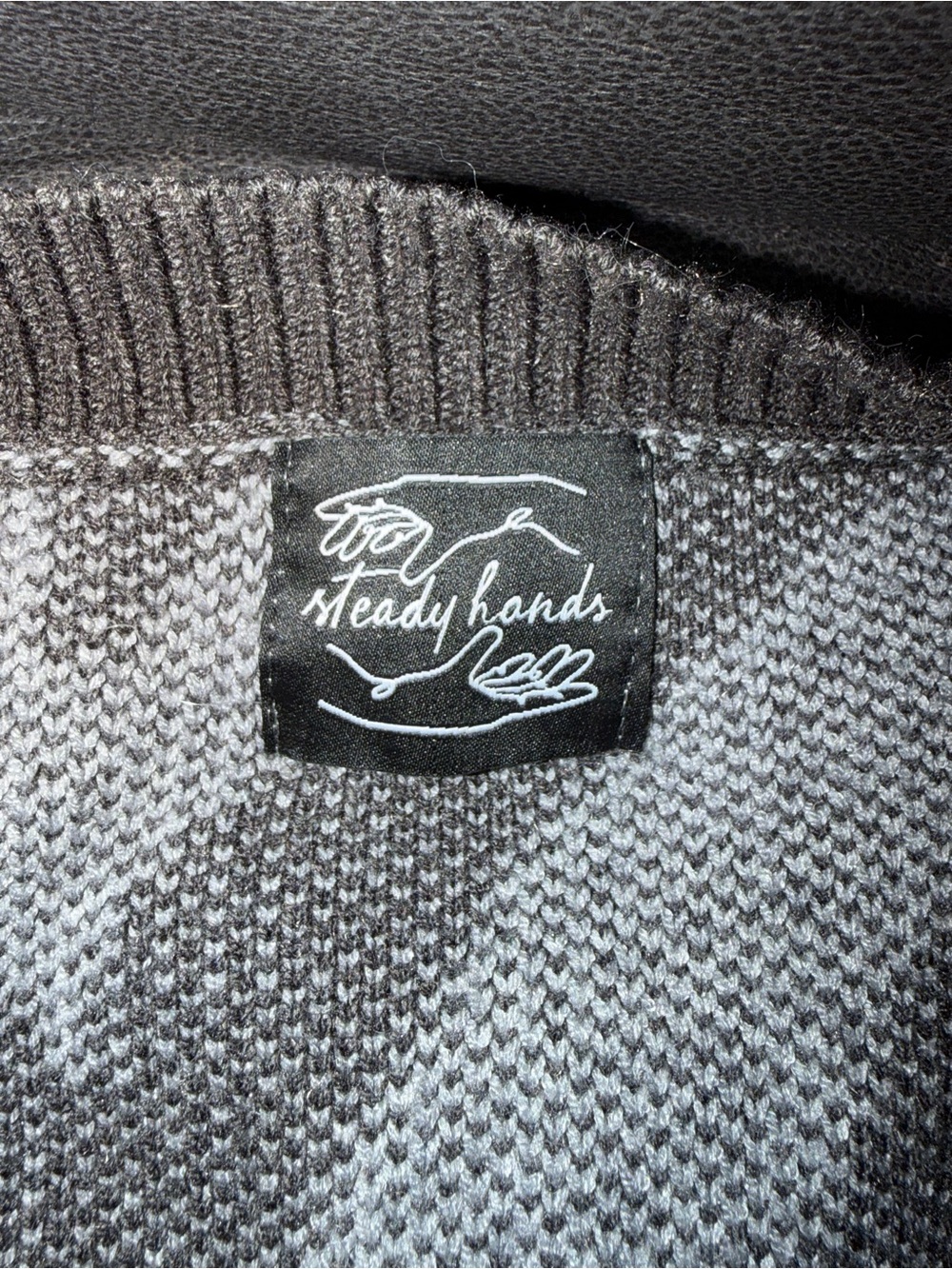 Gray & Dark Brown Zebra-Stripe Cardigan Sweater - Picture 5 of 6